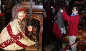 George, the writer’s son, gets dressed up as a knight.