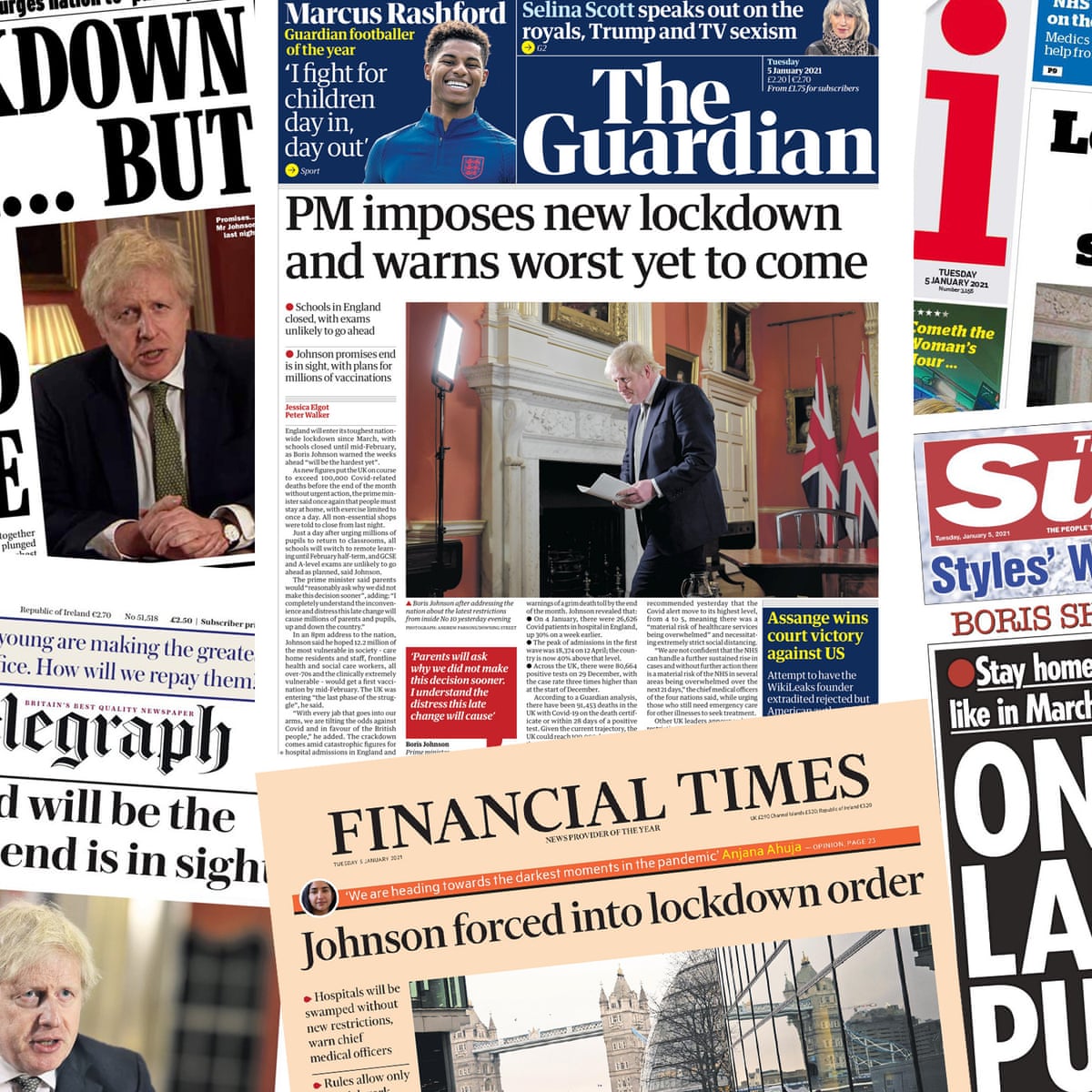 Worst Sequel Yet What The Papers Say About England S Third Covid Lockdown Coronavirus The Guardian Worst Sequel Yet What The Papers Say About England S Third Covid Lockdown Coronavirus The Guardian