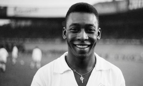 Pelé wearing his Santos jersey at the age of 20 in 1961 – by which time he had already laid claim to being the greatest footballer of all time. 