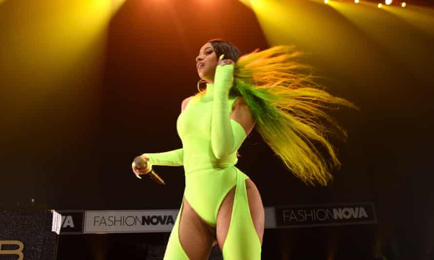 Cardi B in 2019, performing at a Fashion Nova event in Los Angeles.