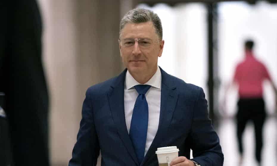 Kurt Volker, a former special envoy to Ukraine, arrives for a closed-door interview with House of Representatives investigators, at the Capitol in Washington on Thursday.