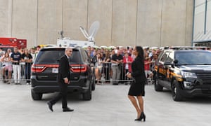 Crowds await the opening of Pratt Paper Plant in Wapakoneta, Ohio.