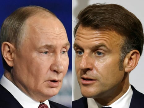 Vladimir Putin and Emmanuel Macron.