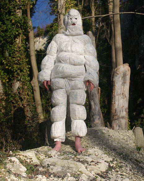 zack mennell in costume for part of his (para)site project.