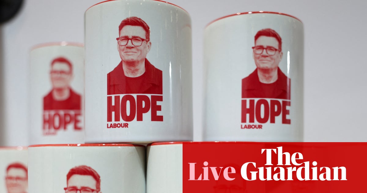 Coverage image for: UK politics live: Further poll boost for Labour as its conference begins