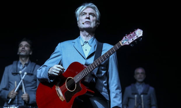 Byrne performs at the Broadway reopening of American Utopia in October 2021.