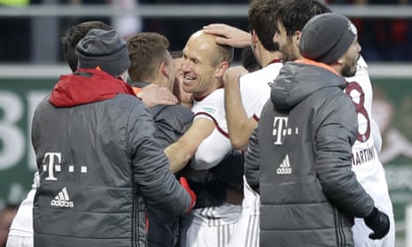 Bayern’s Arjen Robben celebrates