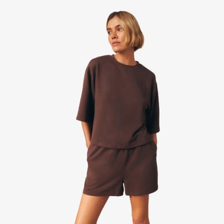 Next Chocolate Brown Textured Short Set pyjamas