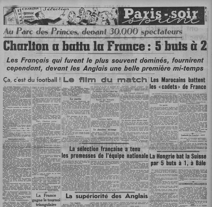The Forgotten Story Of When Charlton Played France And Won 5 2 Charlton Athletic The Guardian