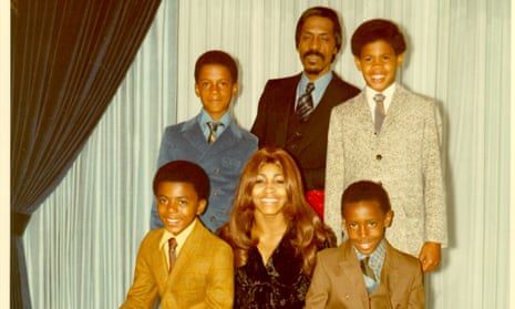 Ike and Tina Turner with their son and step-sons in about 1972. Clockwise from bottom left: Michael Turner, Ike Turner Jr, Ike Turner, Craig Hill and Ronnie Turner.