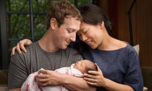 Zuckerberg with his wife, Priscilla Chan, and their new daughter Max.