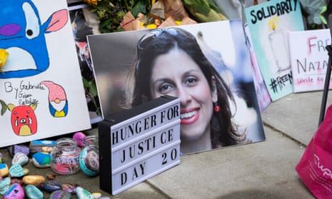 Tributes to Nazanin Zaghari-Ratcliffe outside the Foreign Office in London during her husband Richard’s hunger strike
