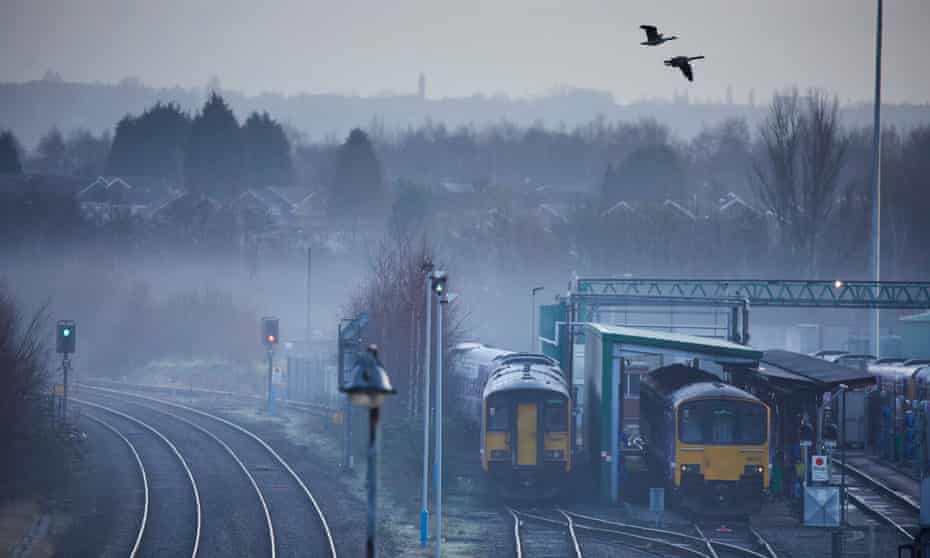 Northern rail trains sit at Manchester’s Newton Heath depot.