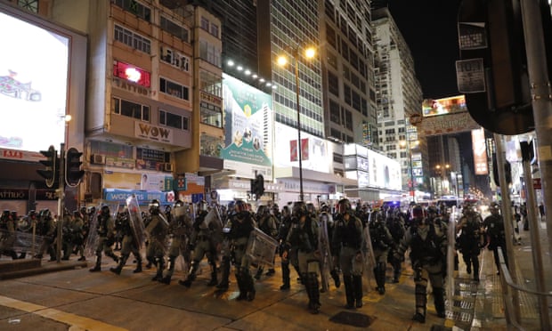 Riot police in Hong Kong on Friday.