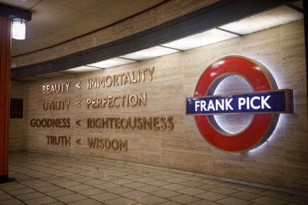 The Frank Pick memorial at Piccadilly Circus.