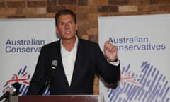Senator Cory Bernardi speaks at a public meeting in Toowoomba.