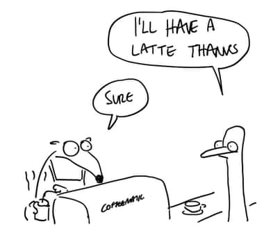 First Dog on the Moon cassowary cartoons. I’ll have a latte thanks. From a series of cassowary cartoons after the Queensland government cut funding to a cassowary rehab. August 2015
