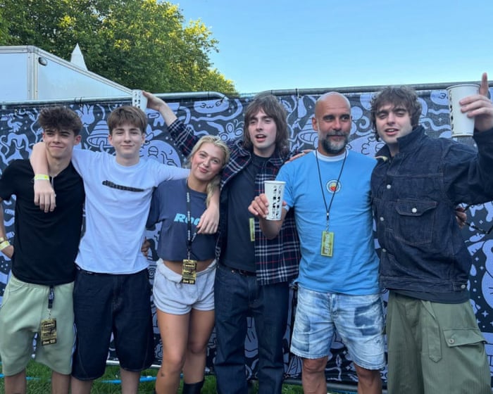 Pep Guardiola parties with Gallagher family at Oasis homecoming gig