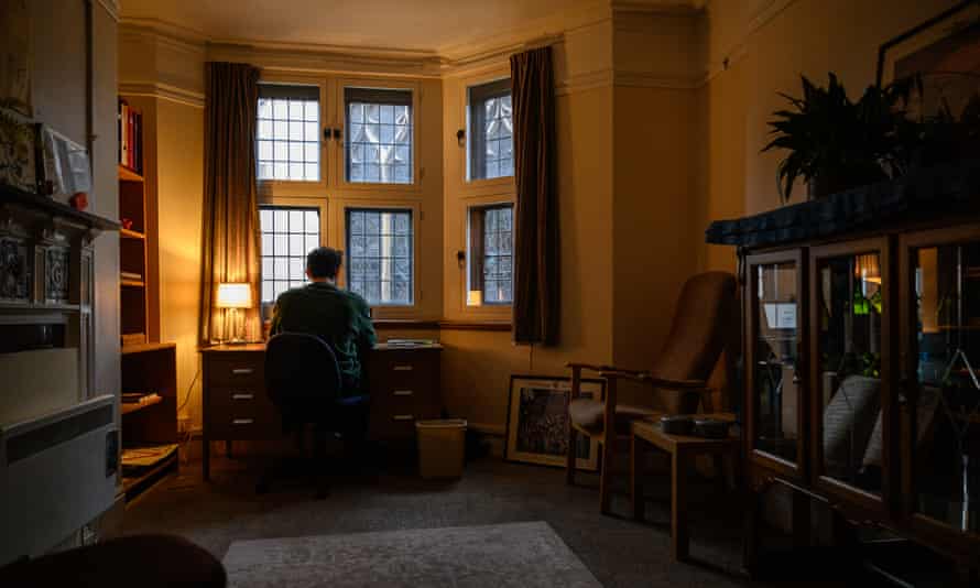 A student working from home during the Covid pandemic