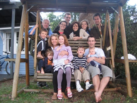 Carla Zampatti surrounded by her children and grandchildren