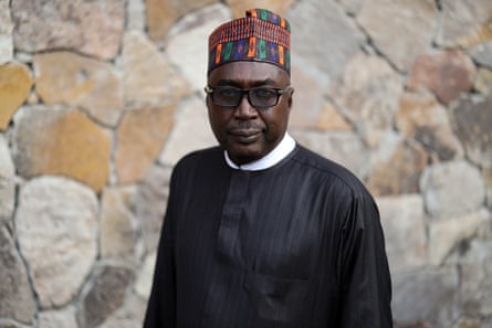 An older black African man in a Habar Kada, a Hausa cap