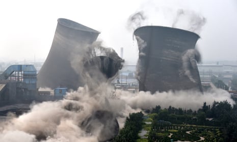 Demolition of coal-fired units in Chiping County, east China’s Shandong Province following a move by local government to clean up illegal constructions that violate environmental standards.