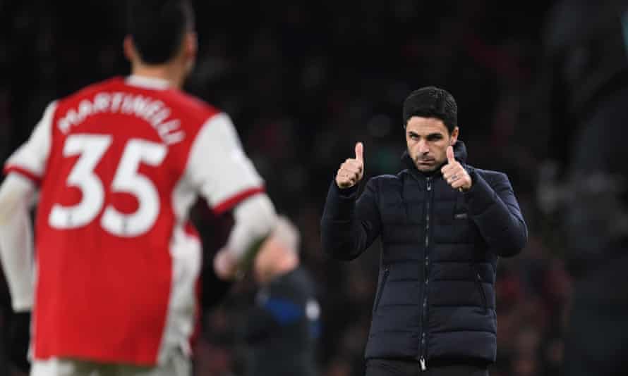Arsenal’s manager Mikel Arteta has called for patience with Gabriel Martinelli, who is still only 20.