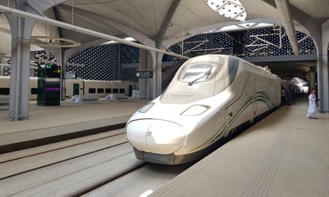 A high-speed train at the new King Abdullah Economic City station near Jeddah.