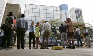 The media outside the offices of Mossack Fonseca after the Panama Papers were leaked