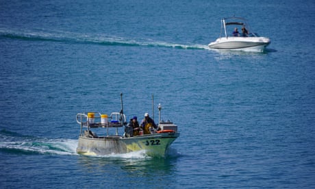 A fishing boat in the harbour at St Helier, on the Channel Island of Jersey