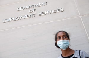 Diana Yitbarek, 44, stands outside the DC Department of Employment Services.