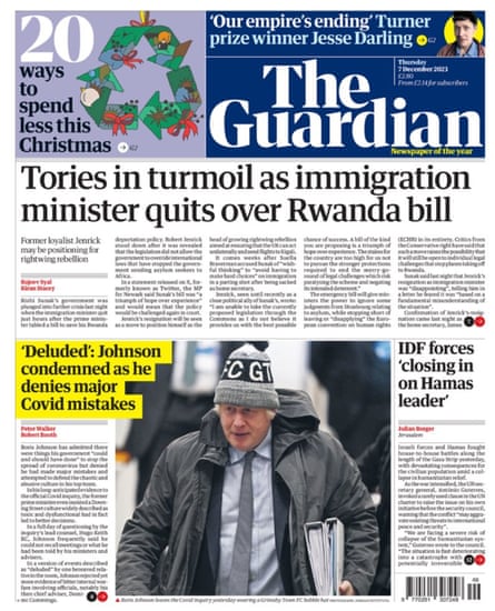 Guardian front page 7 December