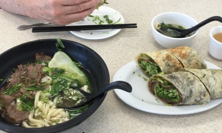 A customer eats fod at Kam Hong Garden, Monterey Parko