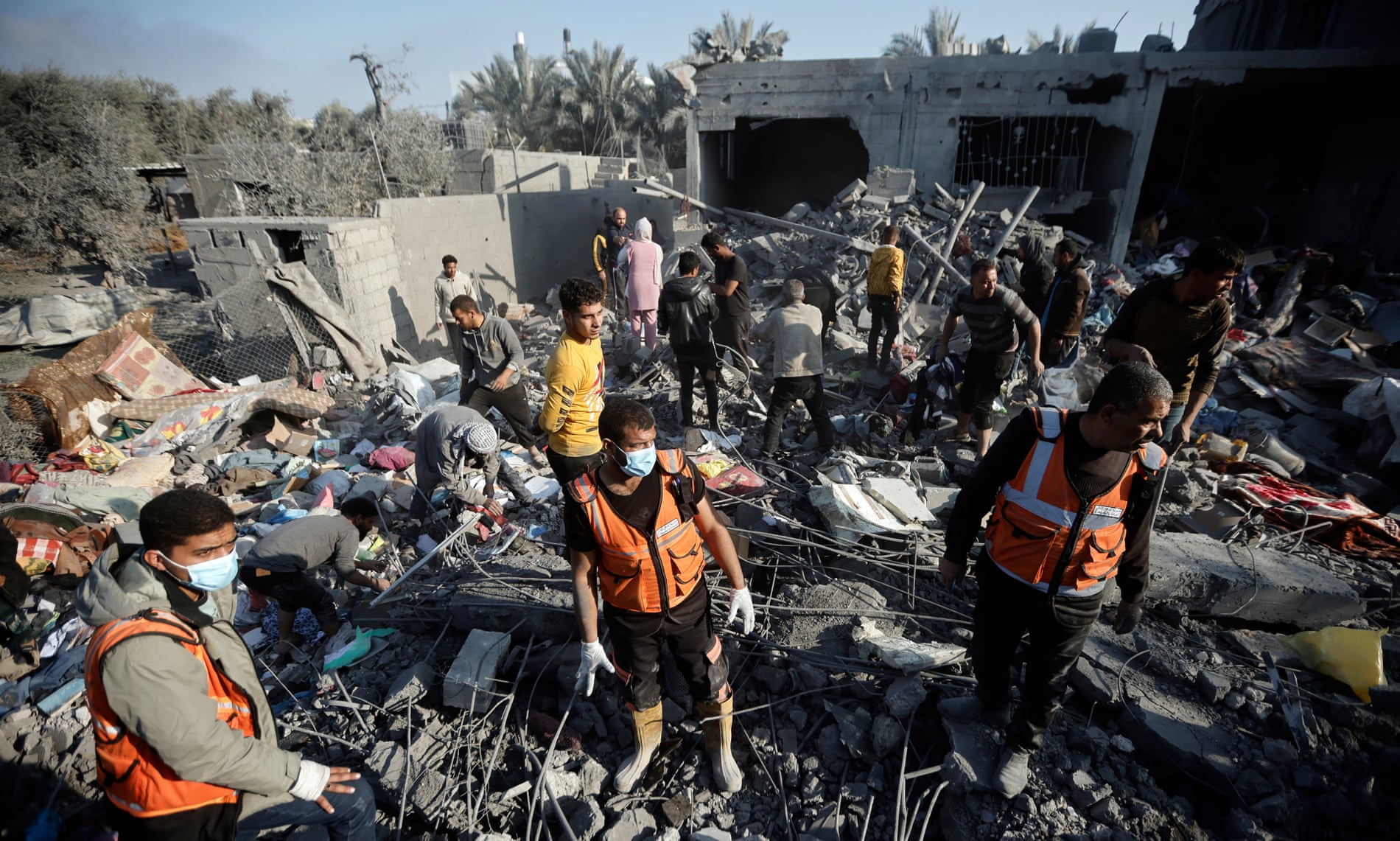 Two buildings on the campus were destroyed by shelling, and displaced people sheltering on the campus were fired at