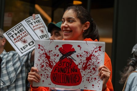 Demonstrators protest outside an Anthropic office in New York, 14 October 2026.
