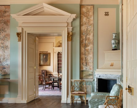 Looking from the saloon to the library and John Singer Sargent’s portrait of Sir Philip Sassoon.