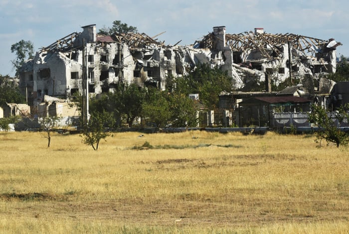 A view of the ruined city of Rubizhne on 12 July, 2022, amid the ongoing Russian military action in Ukraine.