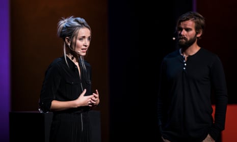 Thordis Elva and Tom Stranger speak at TEDWomen 2016 in San Francisco.