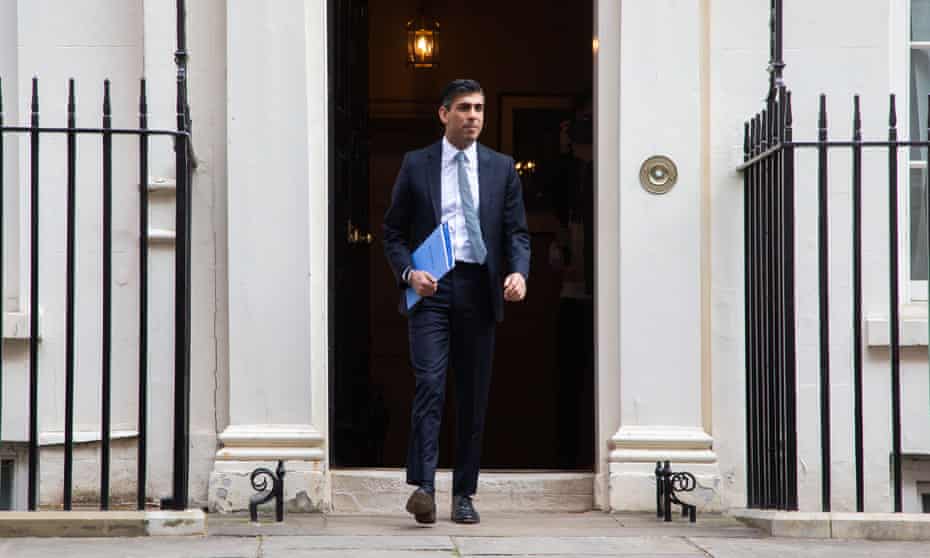 Rishi Sunak leaves 11 Downing Street before delivering his spring statement to parliament, 23 March 2022.