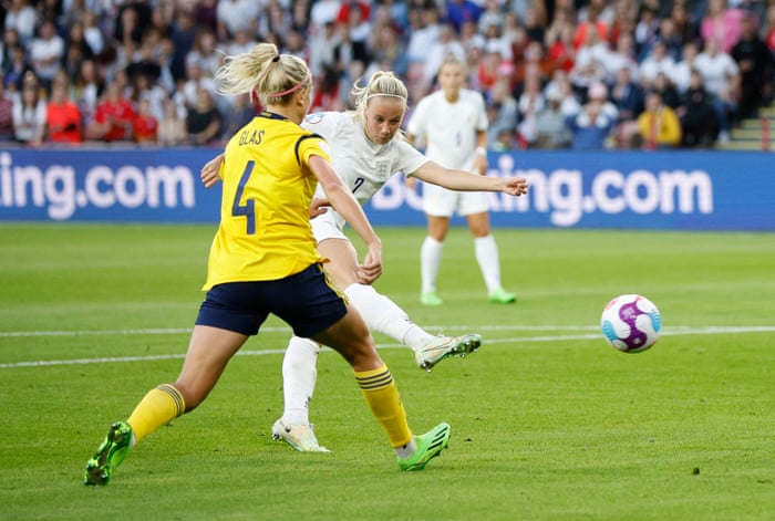 England player Beth Mead fired the first goal of the match.