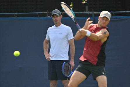 Jack Draper practises nether nan watchful oculus of his caller coach Andy Murray.