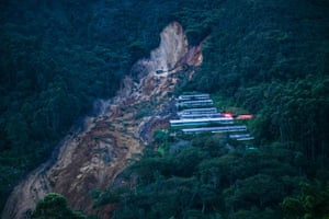 Antioquia, Colombia. A landslide near San Antonio del Prado. At least two people were killed in the landslide that hit an outer municipality of Medellin