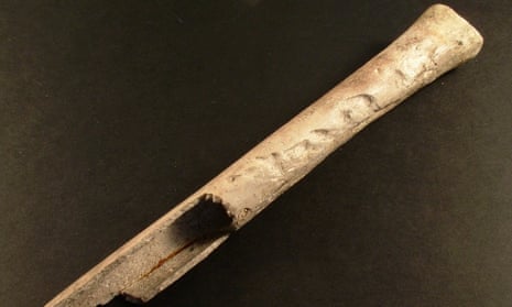 A bronze age human femur musical instrument.