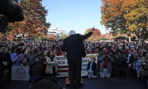 Senator Bernie Sanders speaks during a rally on Capitol Hill.
