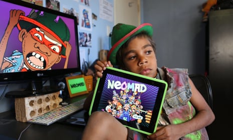Sidney Eaton with Neomad, which has won Australia’s top comic book award, the Gold Ledger
