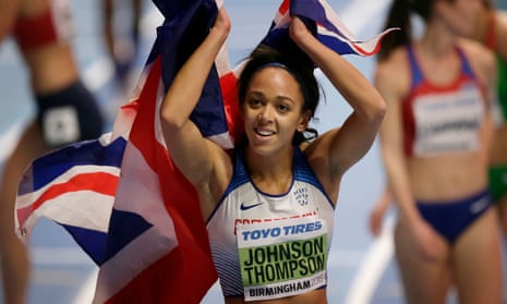 Katarina Johnson-Thompson celebrates winning gold in the World Indoors Championships at Birmingham, a victory she feels will lead to even better achievements.