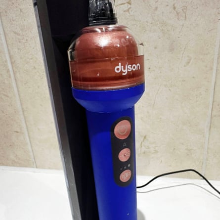 Closeup of Dyson CameraJet in dock.