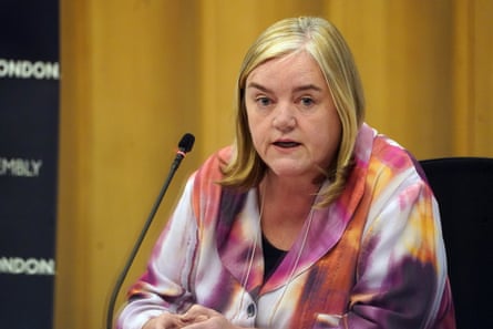 Louise Casey in rainbow blouse