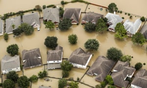 Foodwaters from the Addicks Reservoir inundating a Houston neighbourhood in the aftermath of Tropical Storm Harvey.