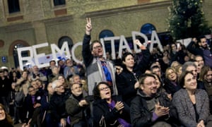 ‘People chant ‘remontada’, or ‘comeback’, referring to Podemos’s upturn in the polls.
